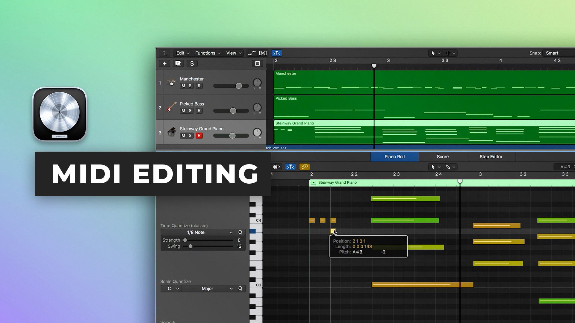 MIDI editing in Logic Pro X