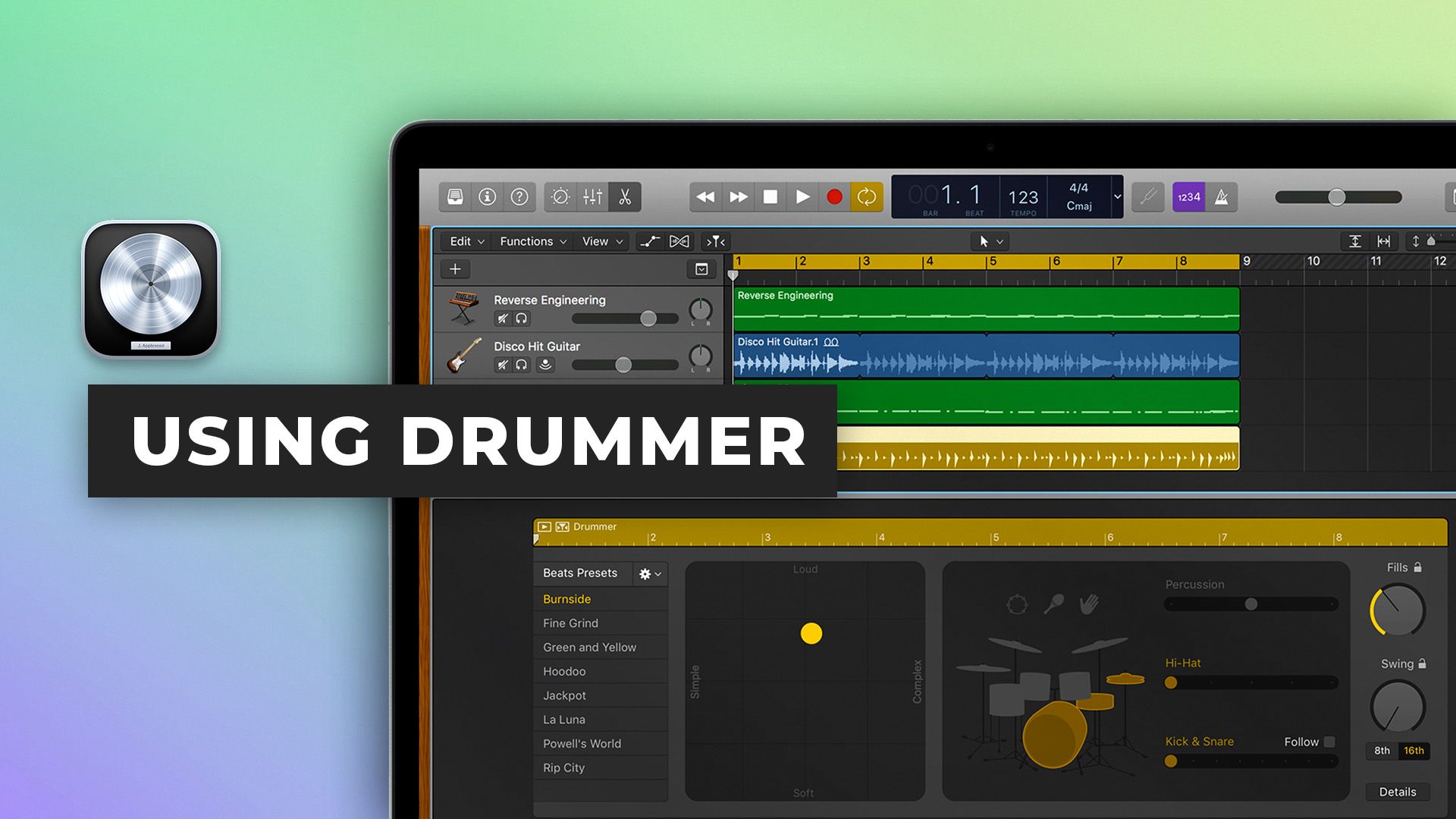 Using drummer in Logic Pro X