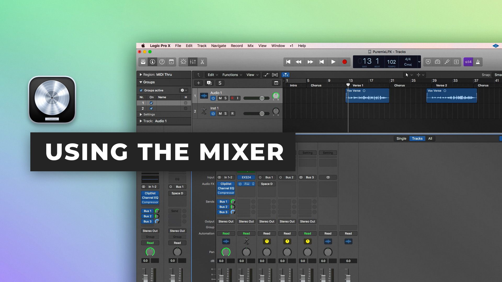 Usare il mixer in Logic Pro X