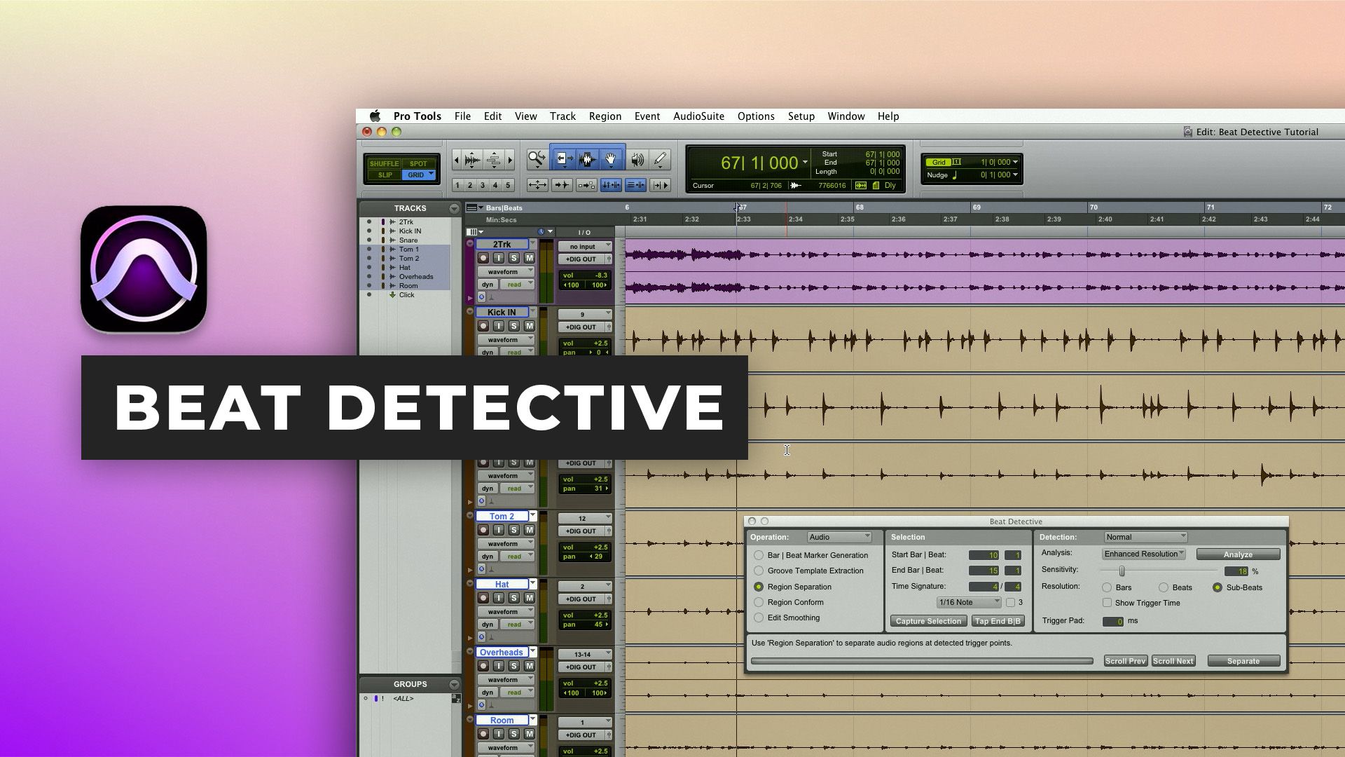 Beat detective in Pro Tools