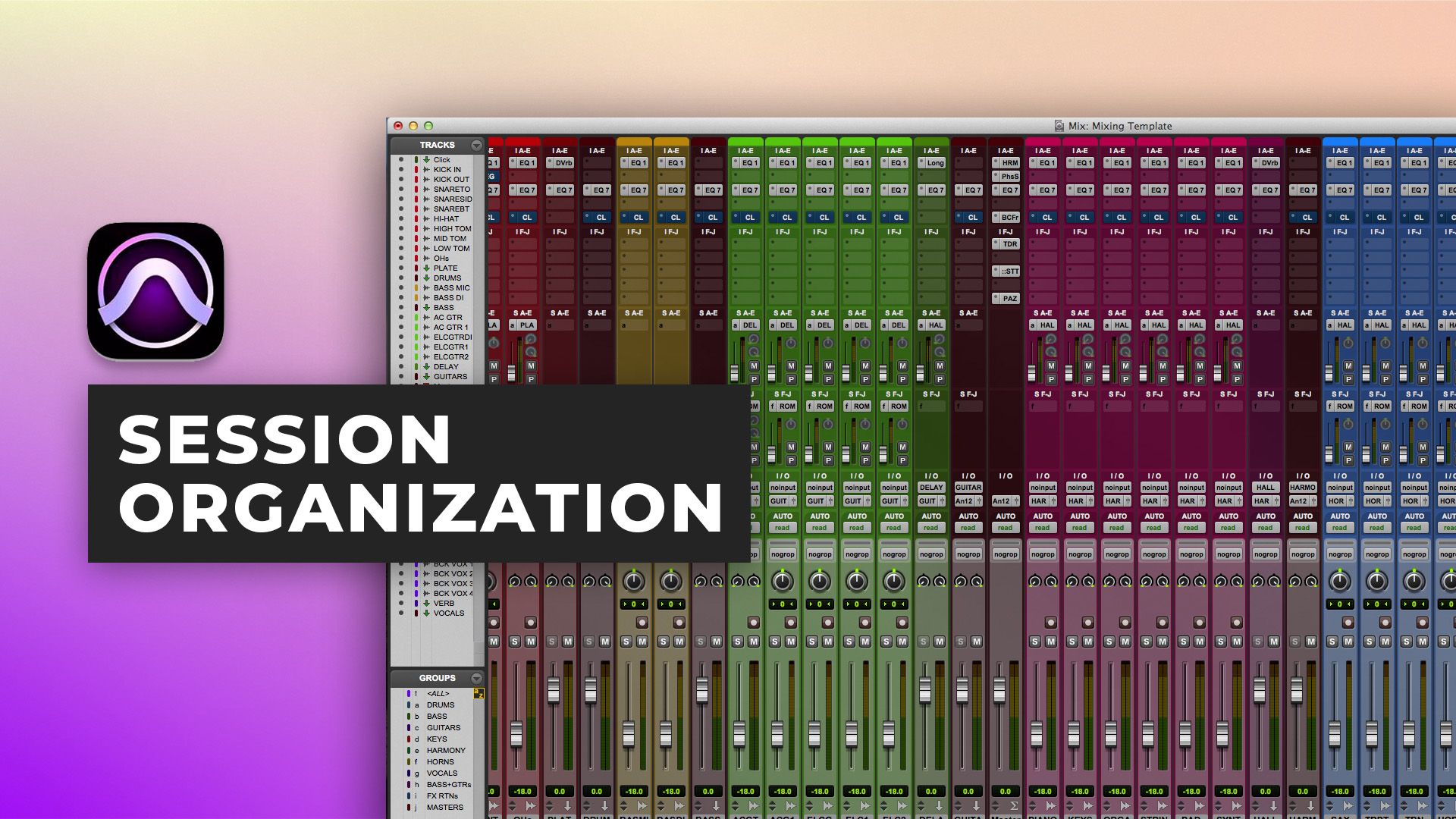 Session organization in Pro Tools